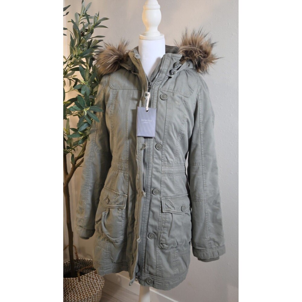 Abercrombie & Fitch Vintage Y2K Expedition Jacket Parka Size Medium Faux Fur NWT